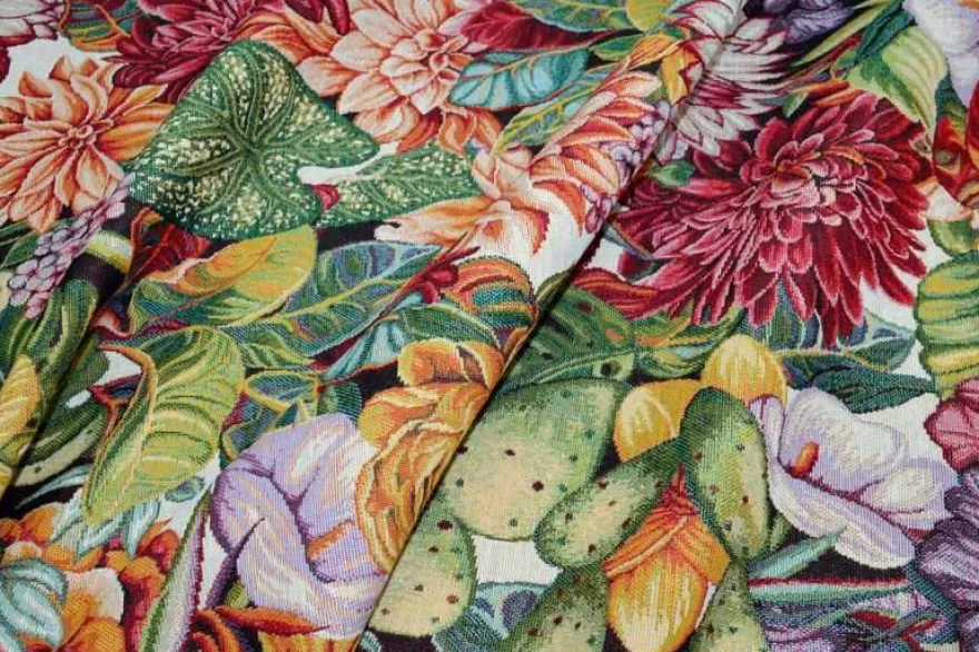 TESSUTO ARREDO GOBELIN FANTASIA TROPICAL