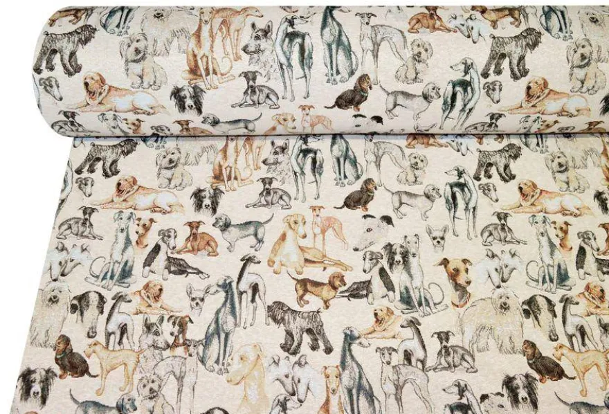 TESSUTO ARREDO GOBELIN FANTASIA CANI