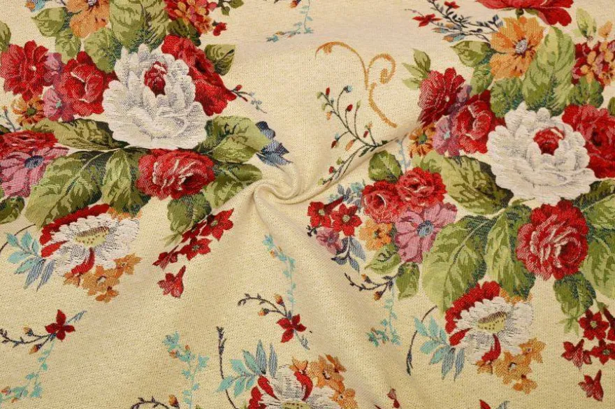 TESSUTO ARREDO GOBELIN FANTASIA FLOREALE BEATRIZ