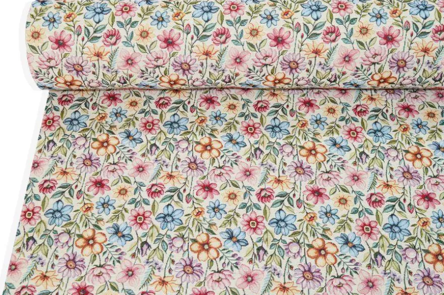 TESSUTO ARREDO GOBELIN FANTASIA FLOREALE