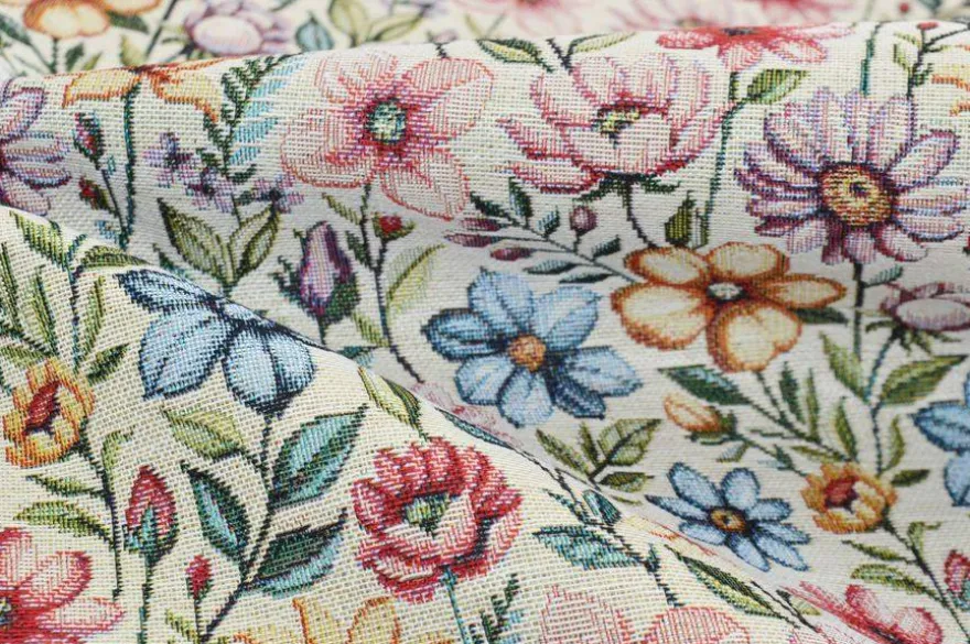 TESSUTO ARREDO GOBELIN FANTASIA FLOREALE