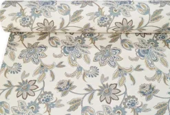 TESSUTO ARREDO GOBELIN FANTASIA FIORE STILIZZATO AVIO