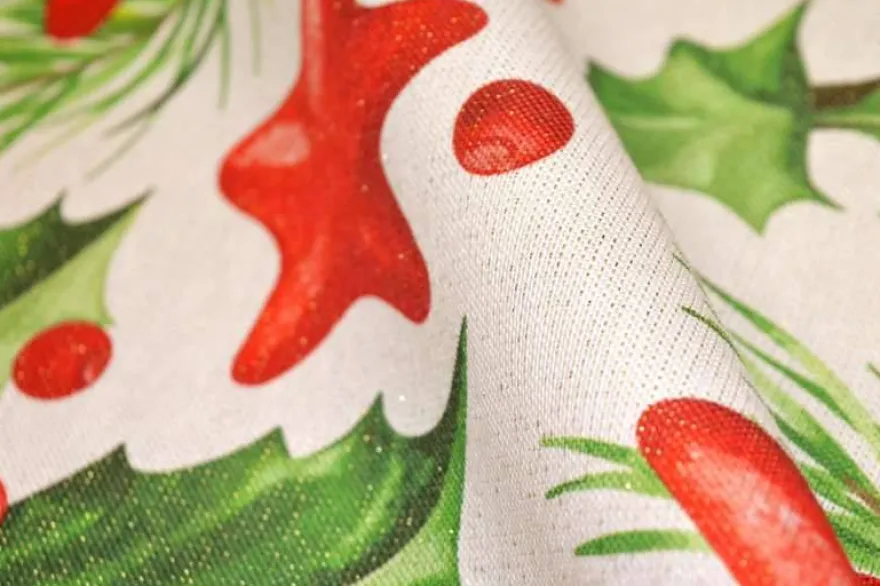TESSUTO ARREDO NATALE PUNGITOPO LUREX