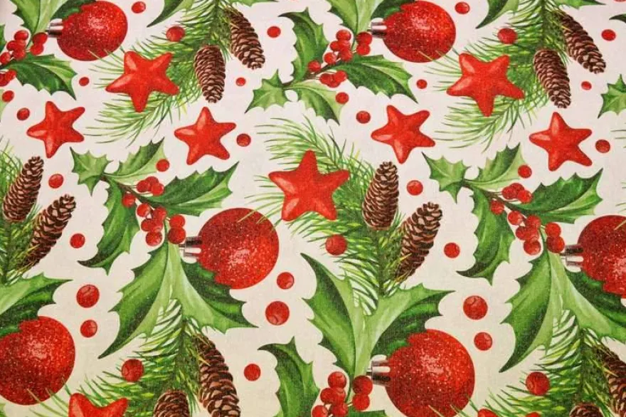 TESSUTO ARREDO NATALE PUNGITOPO LUREX