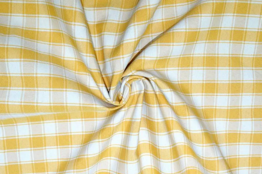 TESSUTO ARREDO SCACCO GIALLO