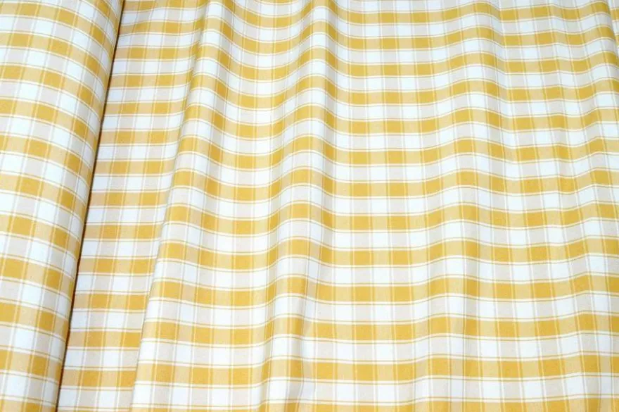 TESSUTO ARREDO SCACCO GIALLO