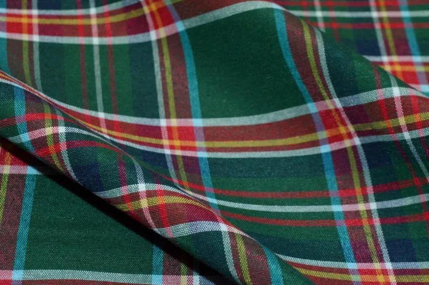 TESSUTO ARREDO TARTAN ROSSO/VERDE