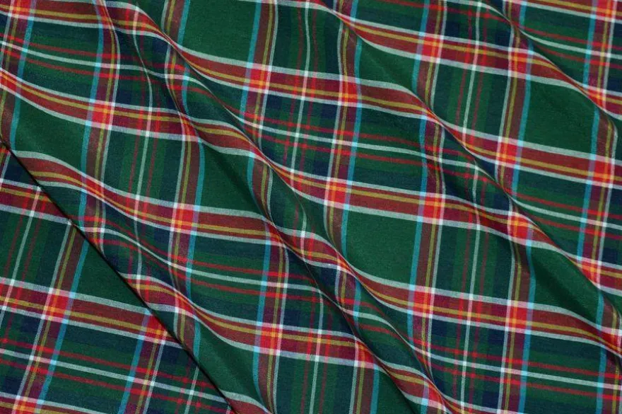 TESSUTO ARREDO TARTAN ROSSO/VERDE