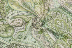 TESSUTO BATISTA PURO COTONE FANTASIA ROSA E VERDE