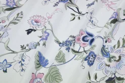 TESSUTO BATISTA PURO COTONE FIORE FONDO BIANCO
