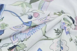 TESSUTO BATISTA PURO COTONE FIORE FONDO BIANCO
