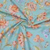 TESSUTO BATISTA PURO COTONE FLOREALE FONDO TURCHESE