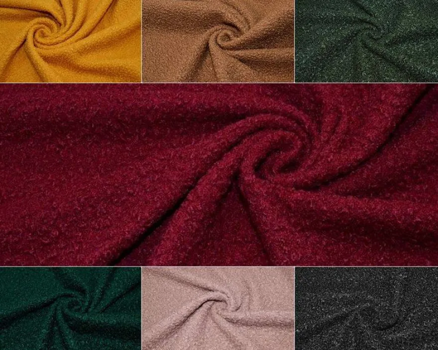 TESSUTO BOUCLE PESANTEZZA CAPPOTTO VARI COLORI