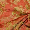 TESSUTO BROCCATO FANTASIA FLOREALE ARANCIO VERDE
