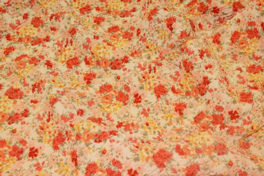 TESSUTO CAMICERIA GOFFRATO FANTASIA PROVENZALE ROSSA