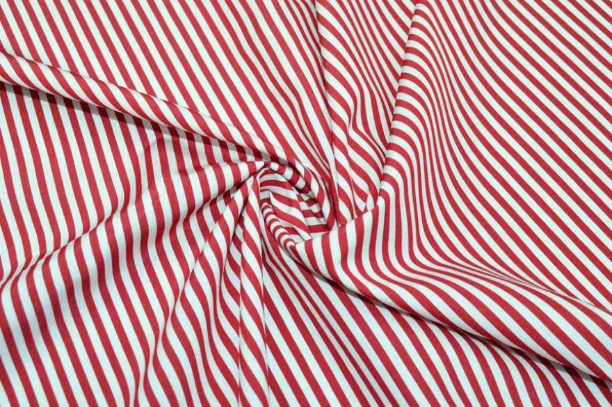 TESSUTO CAMICERIA PURO COTONE RIGA ROSSA