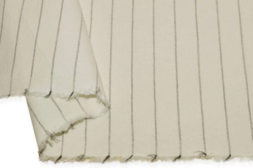 TESSUTO CANVAS MISTO LINO GESSATO BIANCO