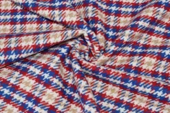 TESSUTO CAPPOTTINO PIED DE POULE ROSSO BEIGE