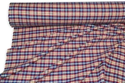TESSUTO CAPPOTTINO PIED DE POULE ROSSO BEIGE