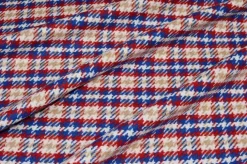TESSUTO CAPPOTTINO PIED DE POULE ROSSO BEIGE