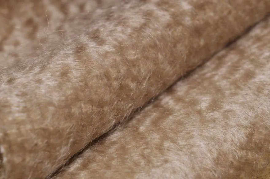 TESSUTO CAPPOTTO DOUBLE MISTO CASHMERE EFFETTO MOUFLON COLOR CAMMELLO