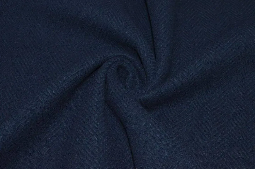 TESSUTO CAPPOTTO DOUBLE PURA LANA SPINATO BLU
