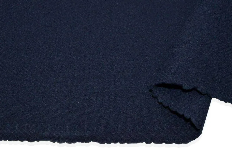 TESSUTO CAPPOTTO DOUBLE PURA LANA SPINATO BLU