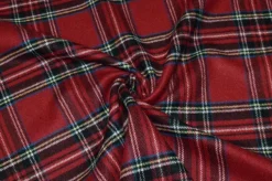 TESSUTO CAPPOTTO DOUBLE PURA LANA TARTAN ROSSO