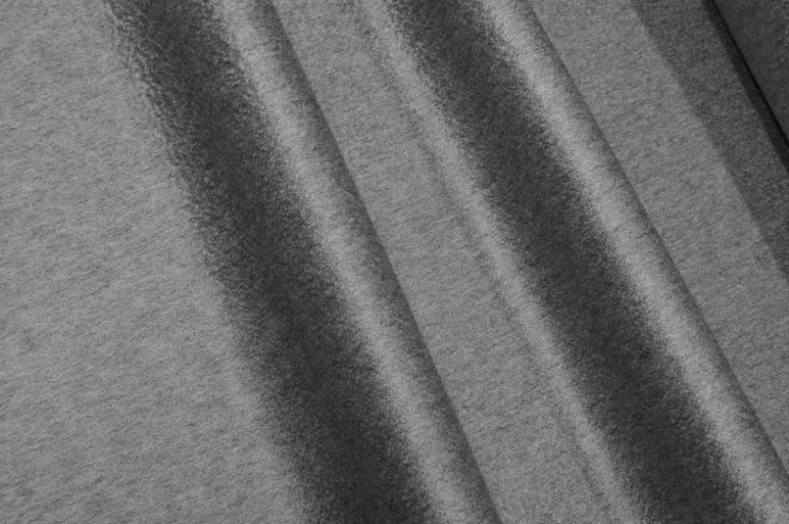 TESSUTO CAPPOTTO DOUBLE PURO CASHMERE ZIBELLINATO GRIGIO