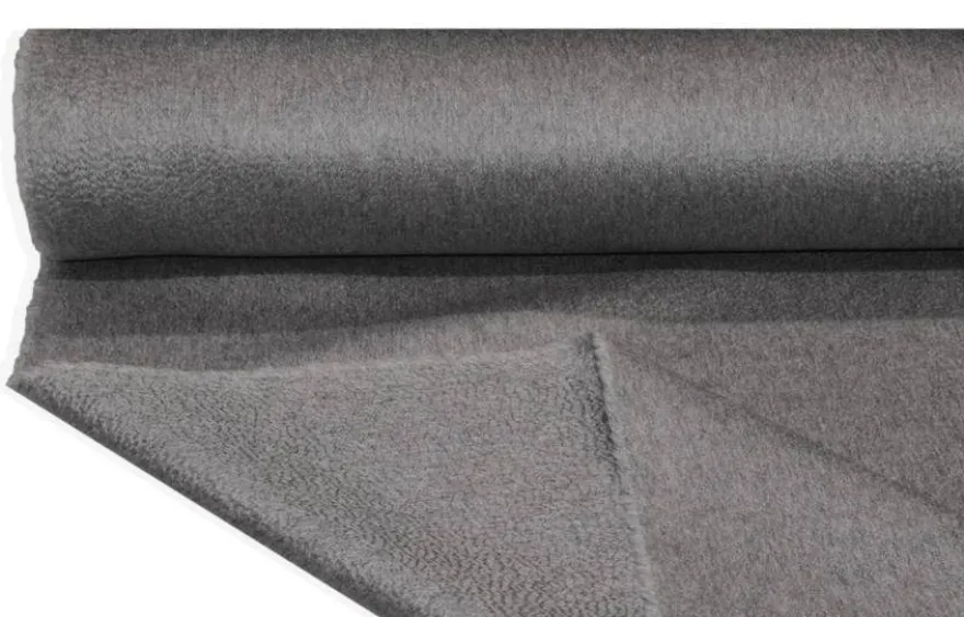 TESSUTO CAPPOTTO DOUBLE PURO CASHMERE ZIBELLINATO GRIGIO