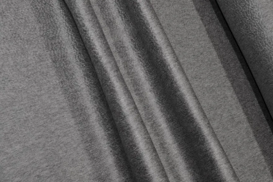 TESSUTO CAPPOTTO DOUBLE PURO CASHMERE ZIBELLINATO GRIGIO