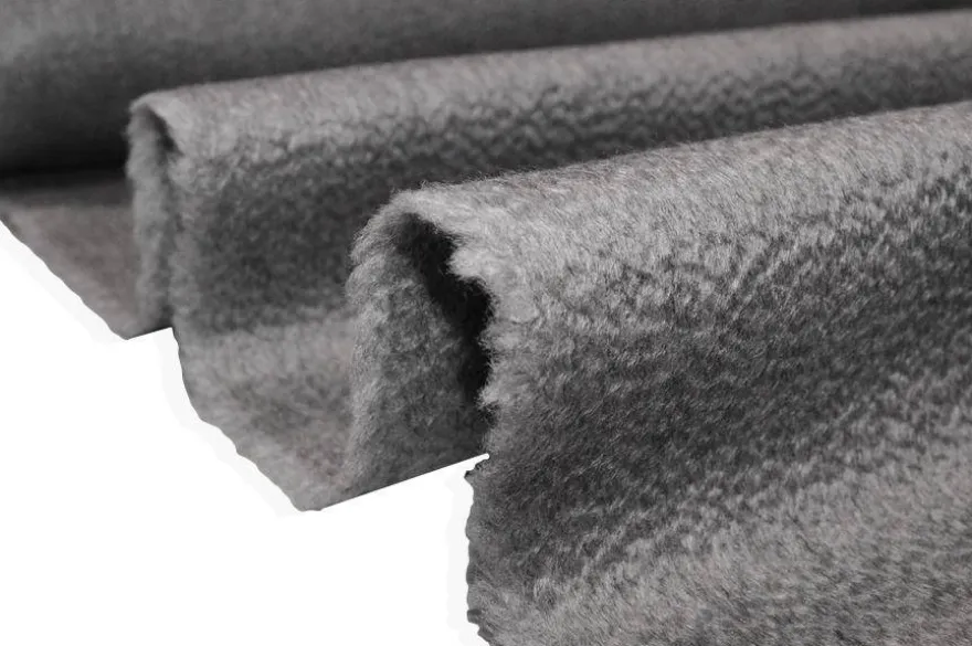 TESSUTO CAPPOTTO DOUBLE PURO CASHMERE ZIBELLINATO GRIGIO