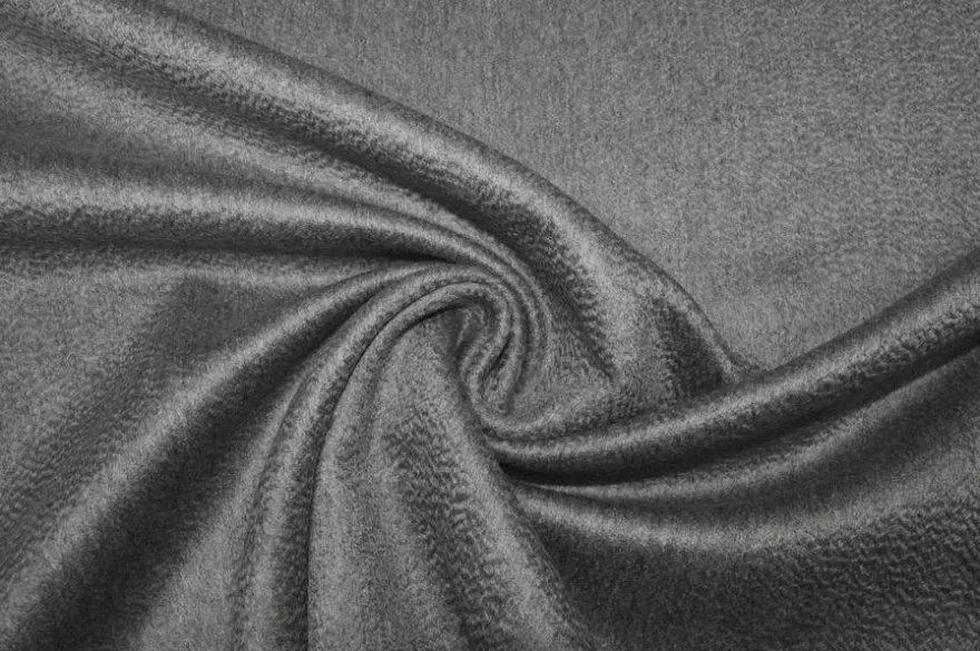 TESSUTO CAPPOTTO DOUBLE PURO CASHMERE ZIBELLINATO GRIGIO