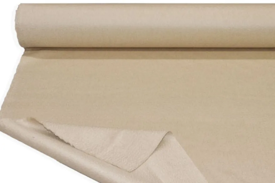 TESSUTO CAPPOTTO DOUBLE PURO CASHMERE ZIBELLINATO BEIGE