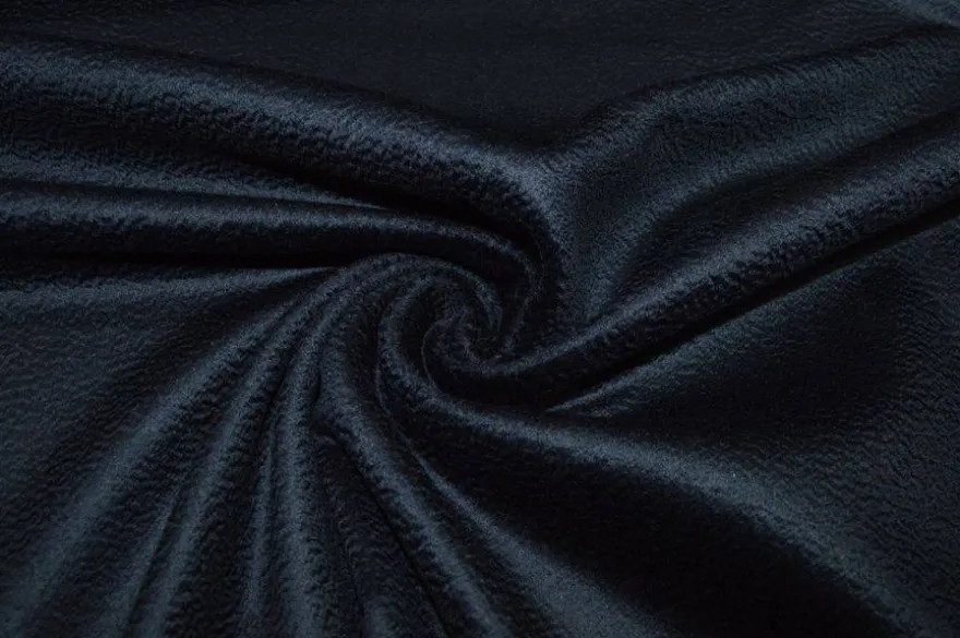 TESSUTO CAPPOTTO DOUBLE ZIBELLINATO PURO CASHMERE BLU NOTTE