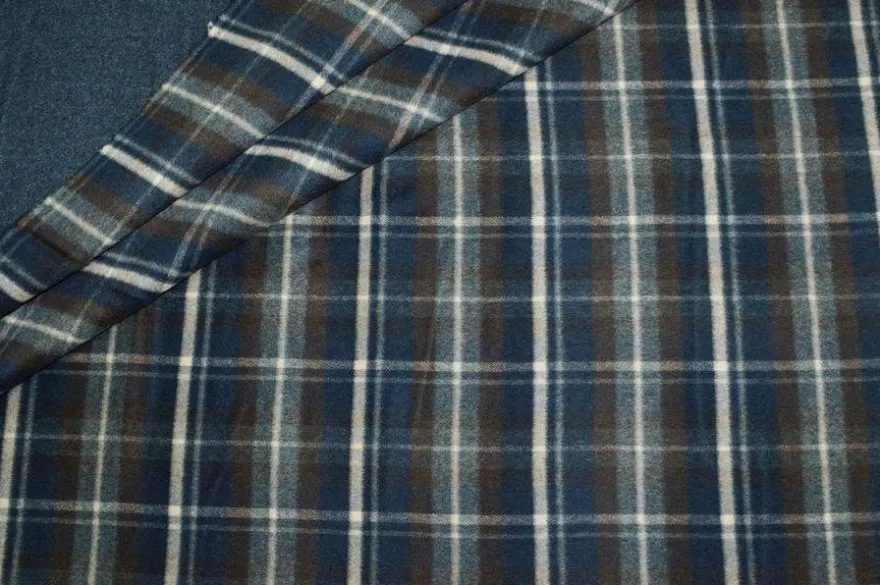 TESSUTO CAPPOTTO LANA SCACCO BLU