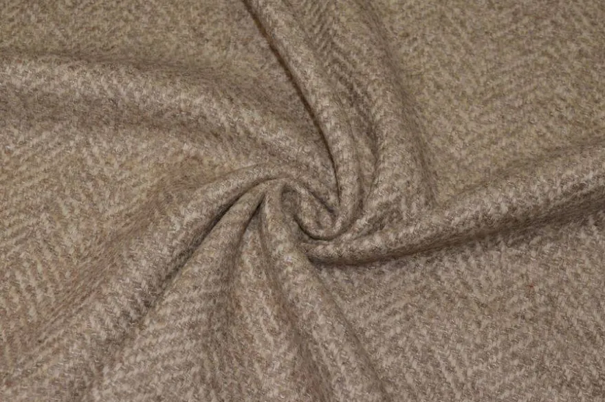 TESSUTO CAPPOTTO MISTO LANA SPINATO BEIGE