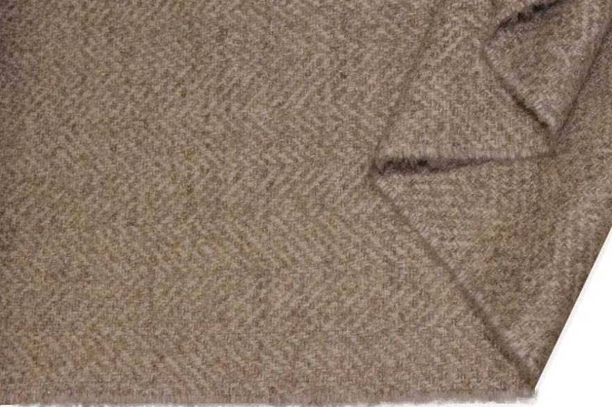 TESSUTO CAPPOTTO MISTO LANA SPINATO BEIGE