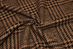 TESSUTO CAPPOTTO PRINCIPE DI GALLES MARRONE E NERO