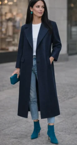 TESSUTO CAPPOTTO PURA LANA BLU NAVY