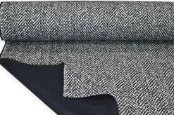 TESSUTO CAPPOTTO PURA LANA SPINATO BIANCO NERO