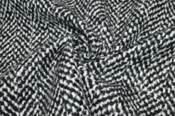 TESSUTO CAPPOTTO PURA LANA SPINATO BIANCO NERO