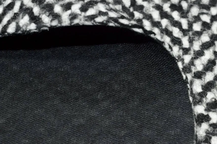 TESSUTO CAPPOTTO PURA LANA SPINATO BIANCO NERO