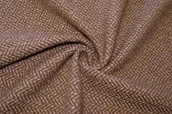 TESSUTO CAPPOTTO PURA LANA SPINATO COLOR TABACCO