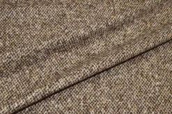 TESSUTO CAPPOTTO PURA LANA TWEED MARRONE BEIGE