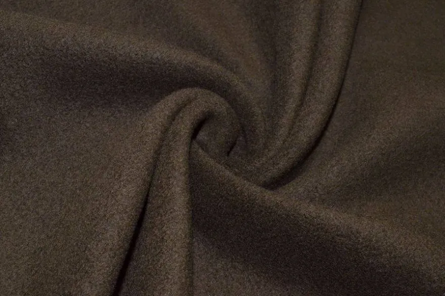 TESSUTO CAPPOTTO PURA LANA VELOUR MARRONE