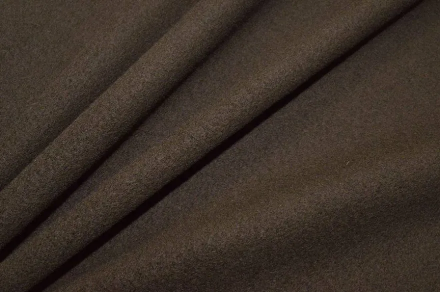 TESSUTO CAPPOTTO PURA LANA VELOUR MARRONE