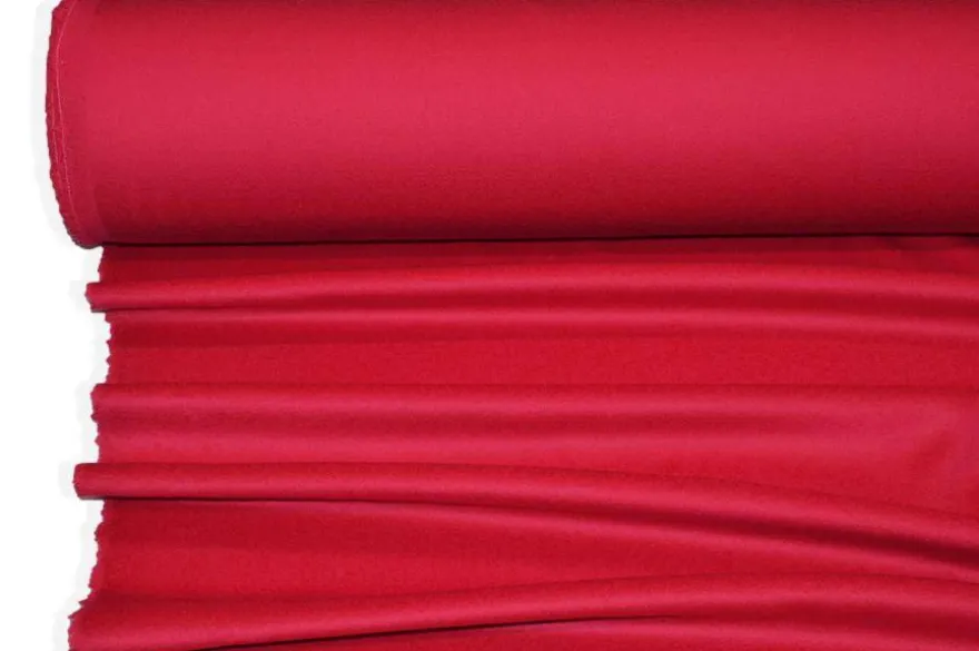 TESSUTO CAPPOTTO VELOUR PURA LANA VERGINE ROSSO