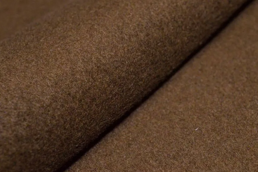 TESSUTO CAPPOTTO VELOUR PURA LANA MARRONE
