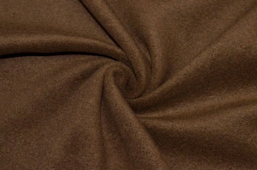TESSUTO CAPPOTTO VELOUR PURA LANA MARRONE